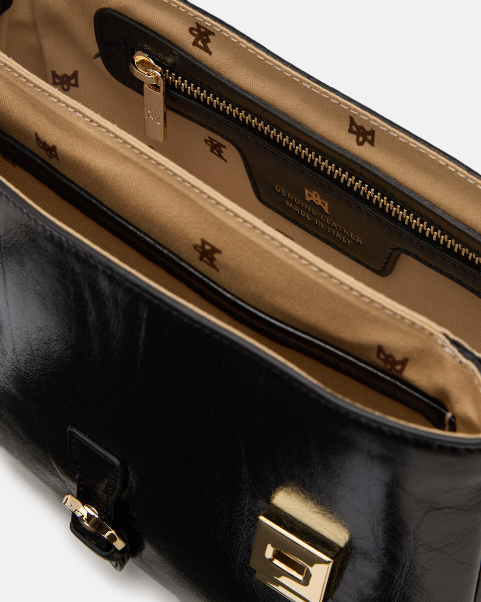 Eva soft Small flap bag Vintage Nero  - Messenger - Borse Donna - Borse - Cuoieria Fiorentina