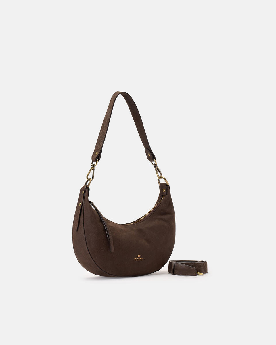 SMALL HOBO BAG Chocolate  - Tote Bags - Women's Bags - Bags - Cuoieria Fiorentina