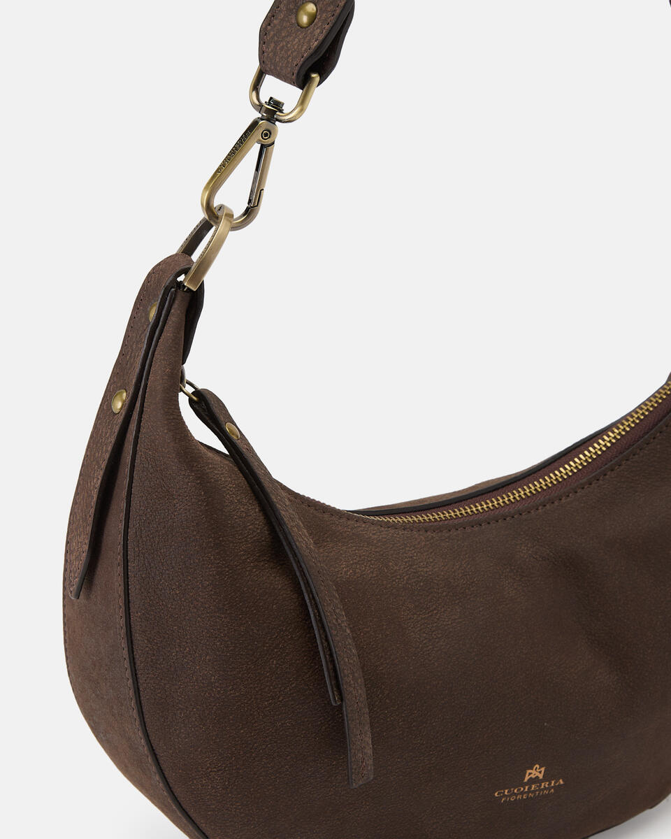 SMALL HOBO BAG Chocolate  - Tote Bags - Women's Bags - Bags - Cuoieria Fiorentina