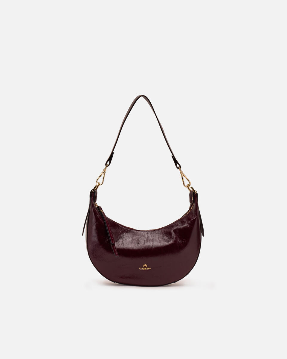 SMALL HOBO BAG Black cherry  - Shoulder Bags - Women's Bags - Bags - Cuoieria Fiorentina