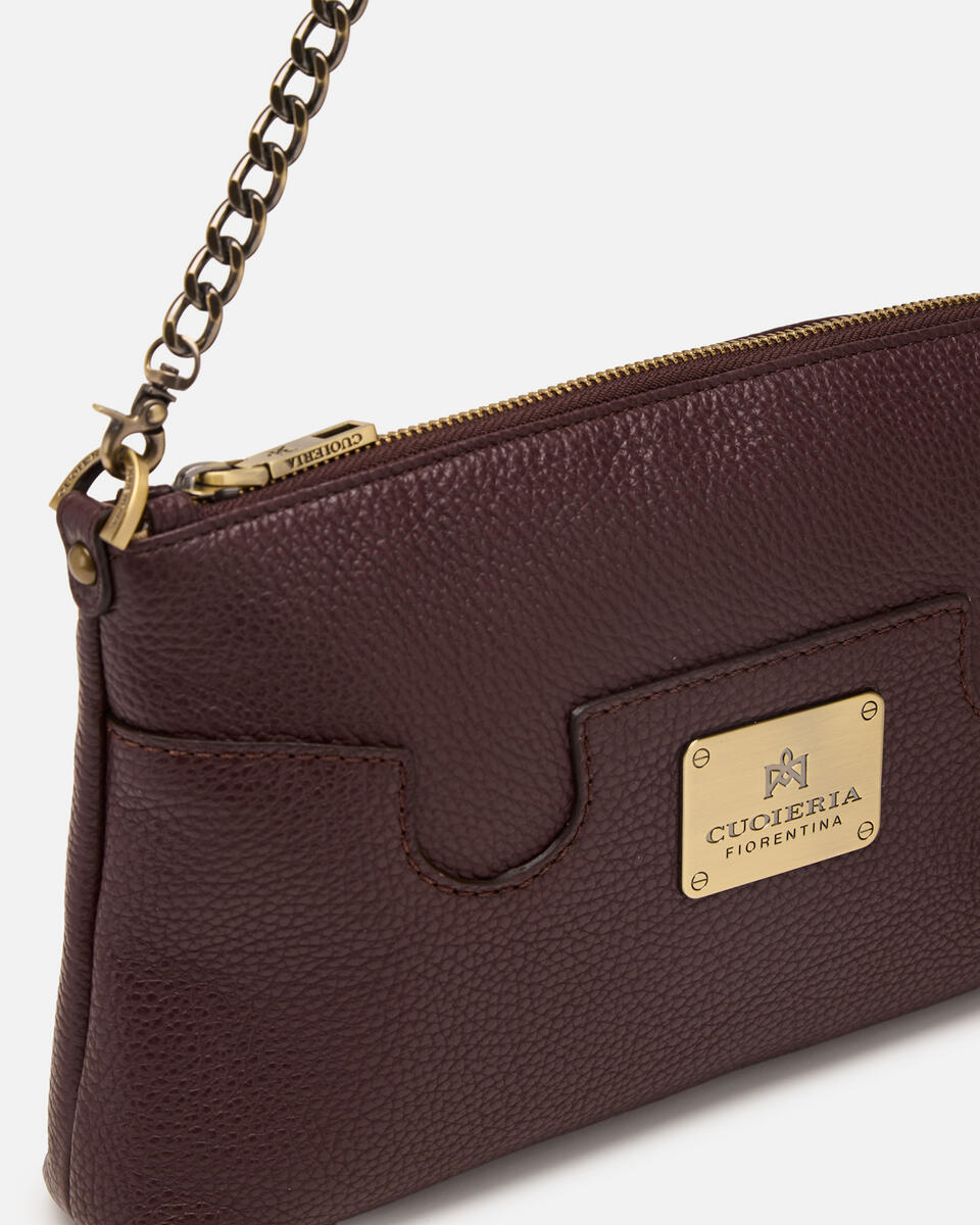 Bella selleria Pouch Coffee  - Cuoieria Fiorentina