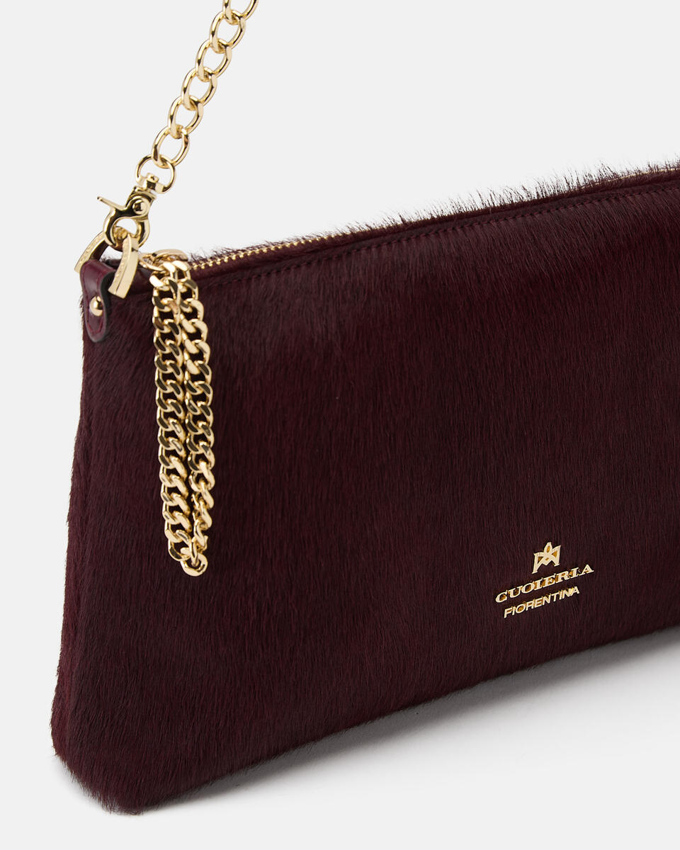 SMALL POUCH Black cherry  - Clutch Bags - Women's Bags - Bags - Cuoieria Fiorentina