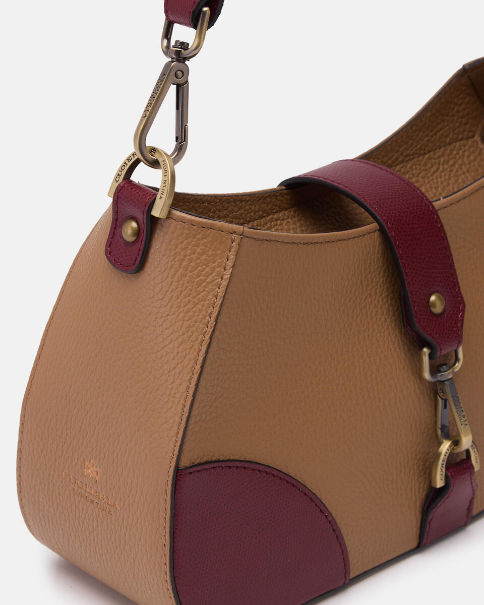 Hook small hobo Desertbordeaux  - Borse A Spalla - Borse Donna - Borse - Cuoieria Fiorentina
