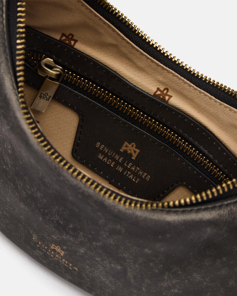 Sienna small hobo vitello Texas Nero  - Borse A Spalla - Borse Donna - Borse - Cuoieria Fiorentina
