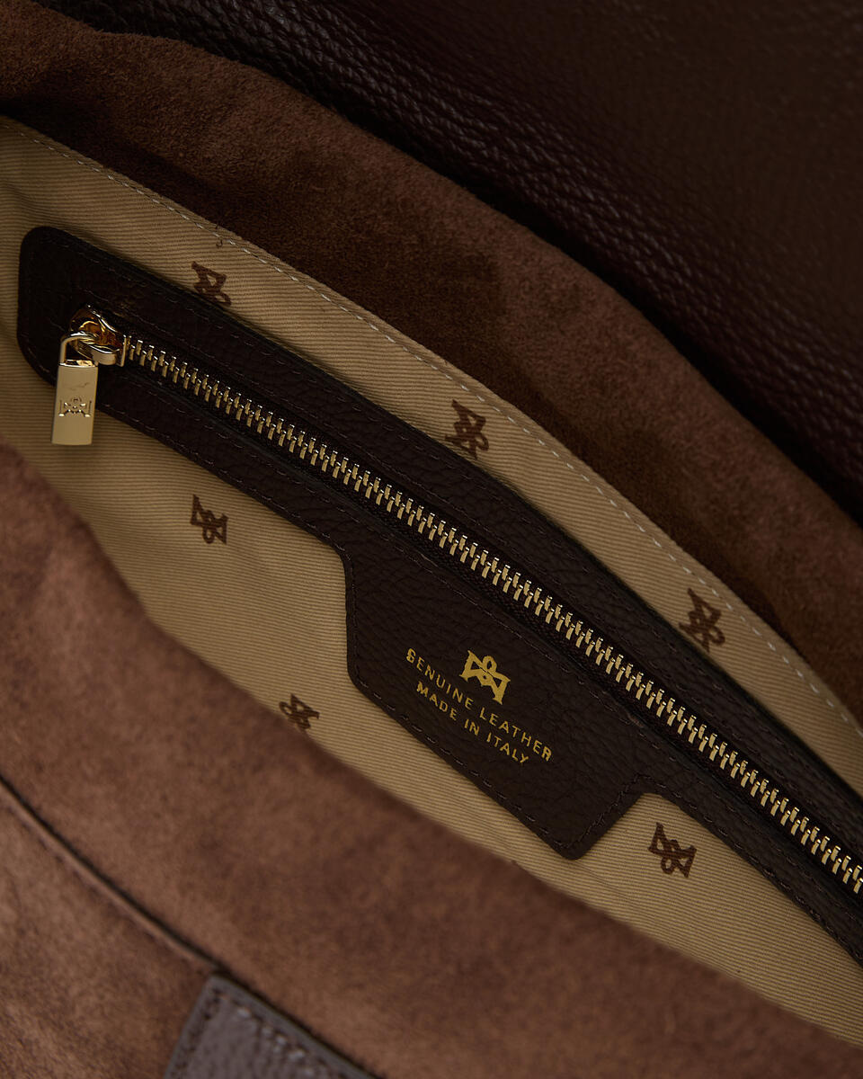 FLAP BAG Chocolate  - Messenger Bags - Women's Bags - Bags - Cuoieria Fiorentina
