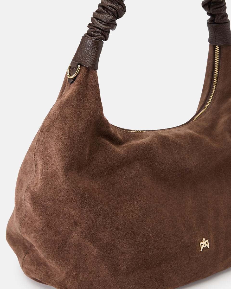 LARGE HOBO BAG Chocolate  - Tote Bags - Women's Bags - Bags - Cuoieria Fiorentina