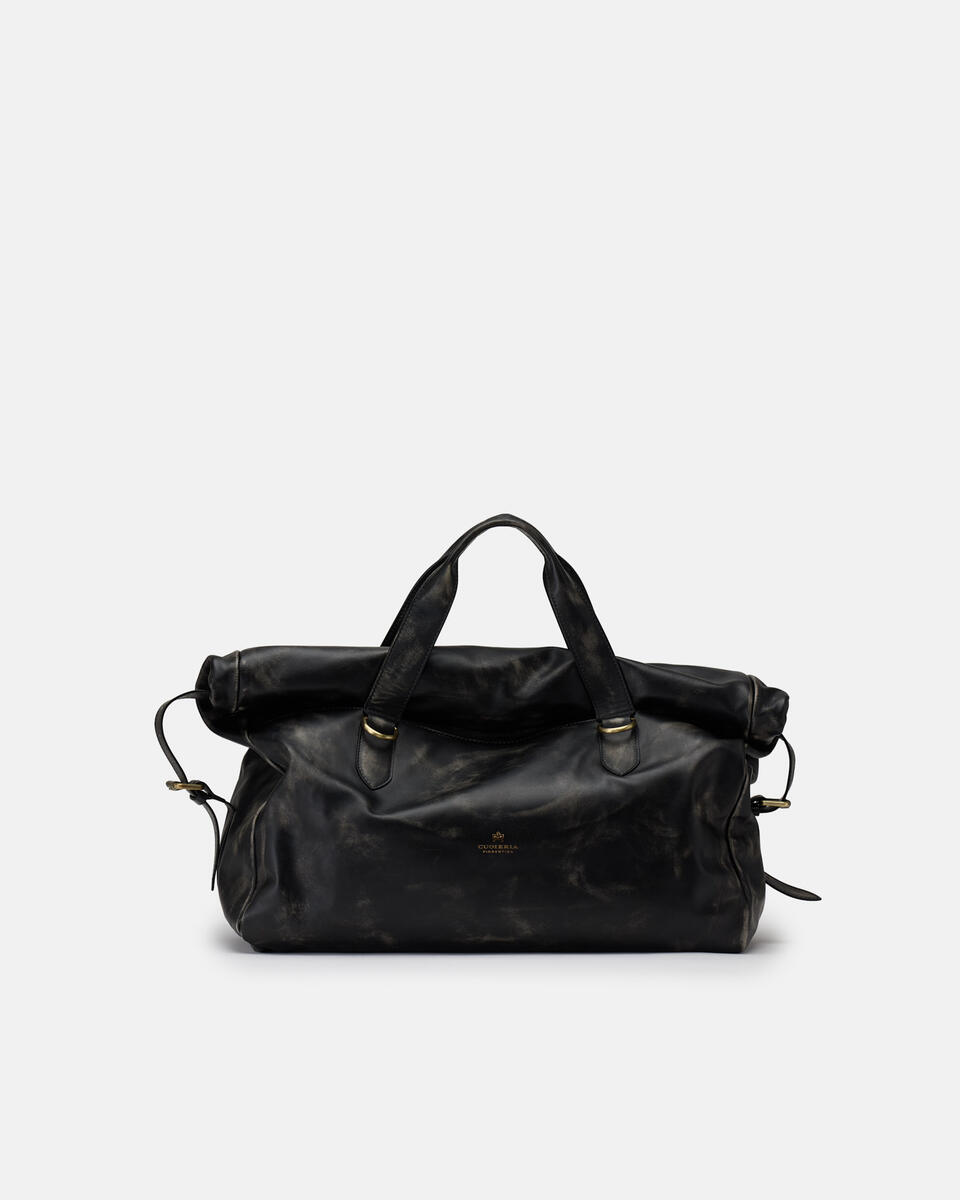 Axel Large Duffle Uomo Vitello Texas Nero  - Borse Da Viaggio - Borse Uomo - Borse - Cuoieria Fiorentina