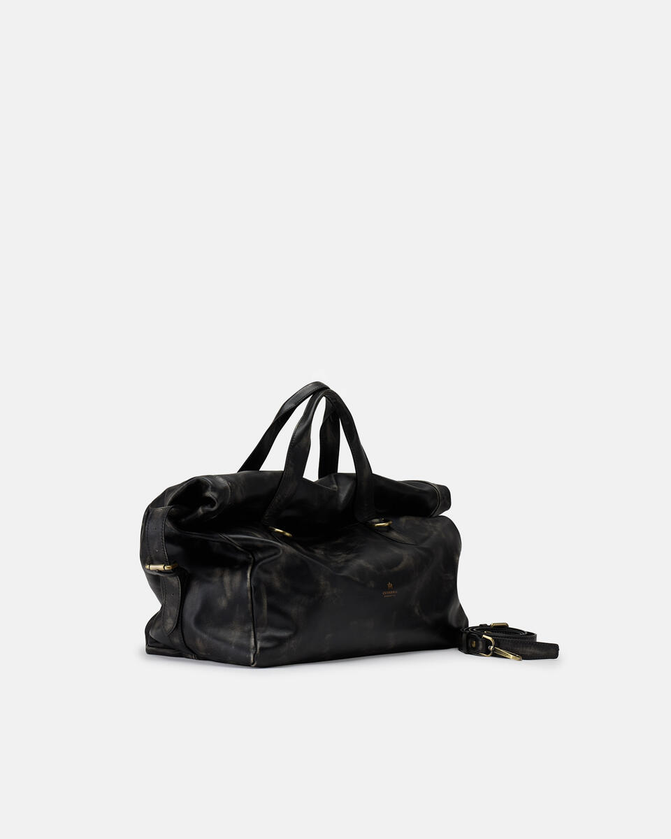 Axel Large Duffle Uomo Vitello Texas Nero  - Borse Da Viaggio - Borse Uomo - Borse - Cuoieria Fiorentina