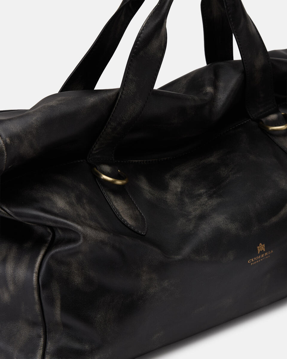 Axel Large Duffle Uomo Vitello Texas Nero  - Borse Da Viaggio - Borse Uomo - Borse - Cuoieria Fiorentina