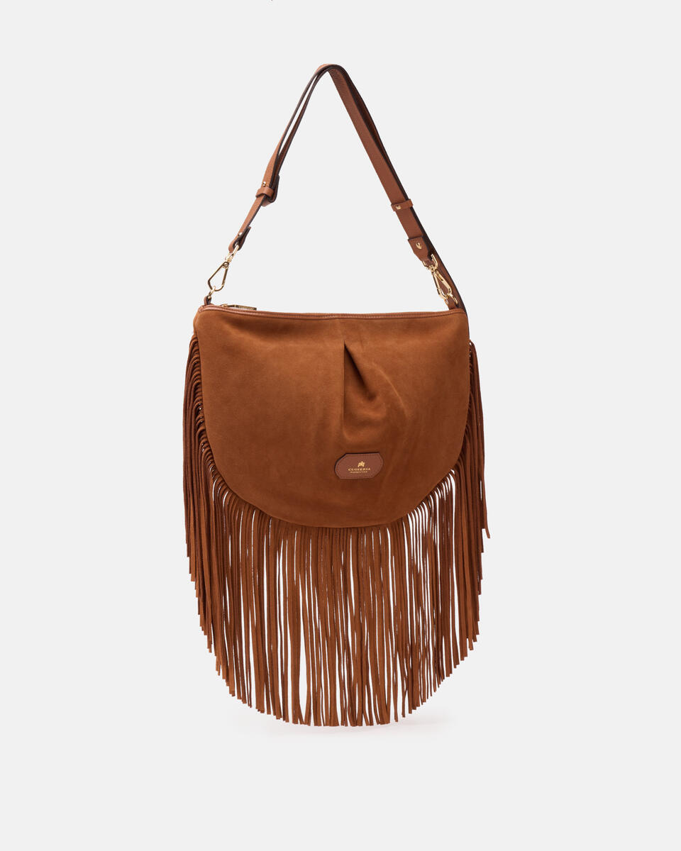 Emma Folk Maxi Pouch Caramel  - Borse A Spalla - Borse Donna - Borse - Cuoieria Fiorentina