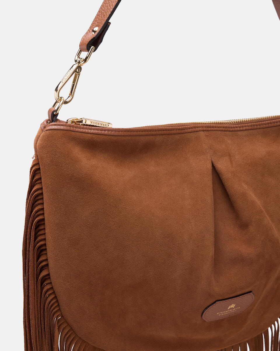 Emma Folk Maxi Pouch Caramel  - Borse A Spalla - Borse Donna - Borse - Cuoieria Fiorentina