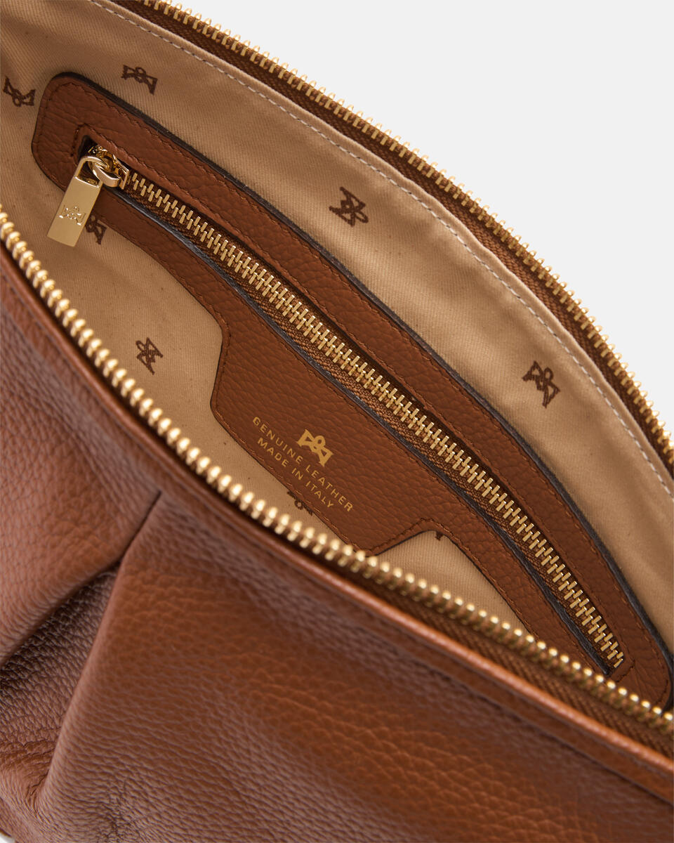 POUCH WITH FRINGES Caramel  - Shoulder Bags - Women's Bags - Bags - Cuoieria Fiorentina
