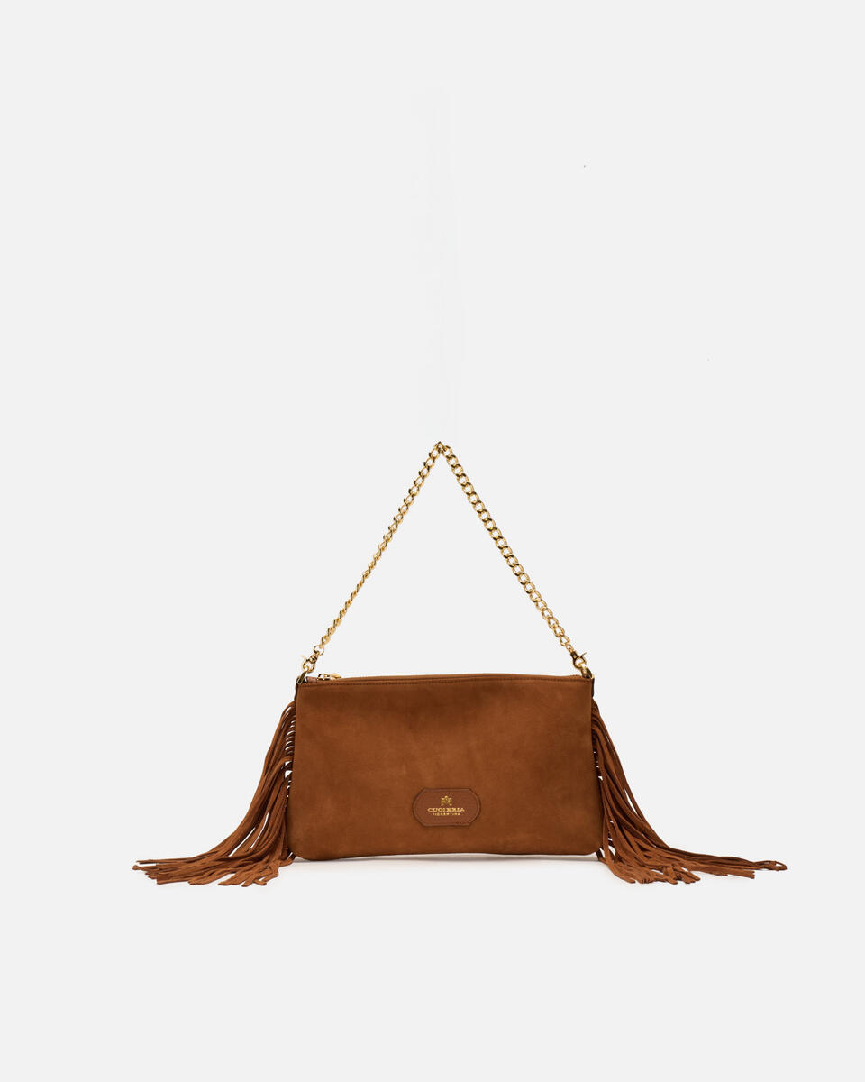 Pouch con frange Caramel  - Pochette - Borse Donna - Borse - Cuoieria Fiorentina