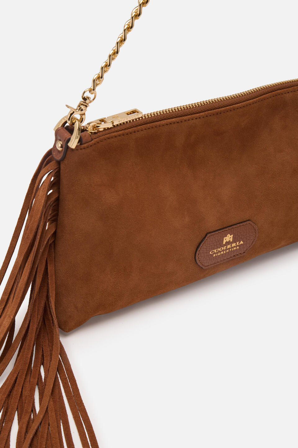 Pouch con frange Caramel  - Pochette - Borse Donna - Borse - Cuoieria Fiorentina