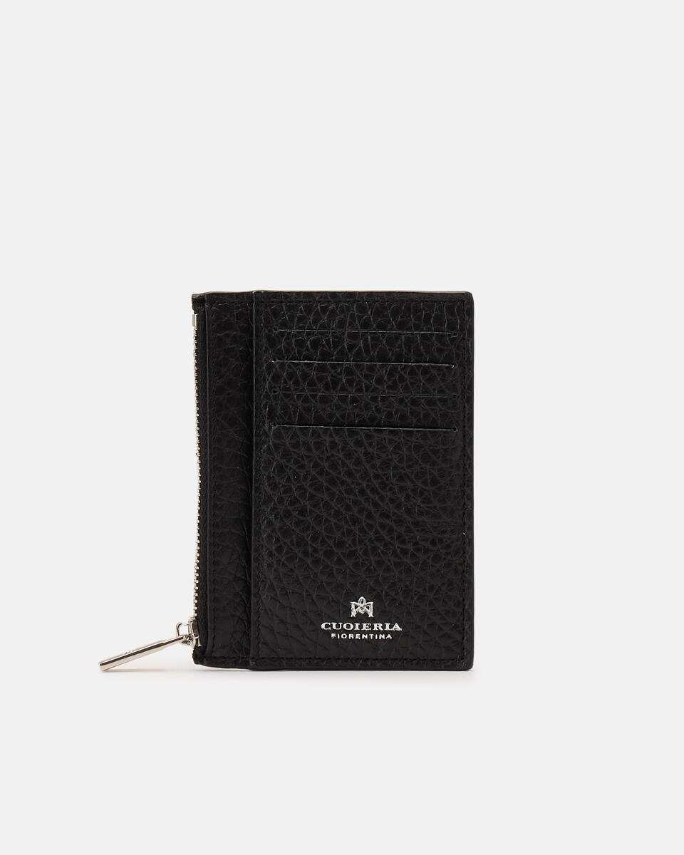 CARD HOLDER WITH ZIP Black  - Women's Wallets - Men's Wallets - Wallets - Cuoieria Fiorentina