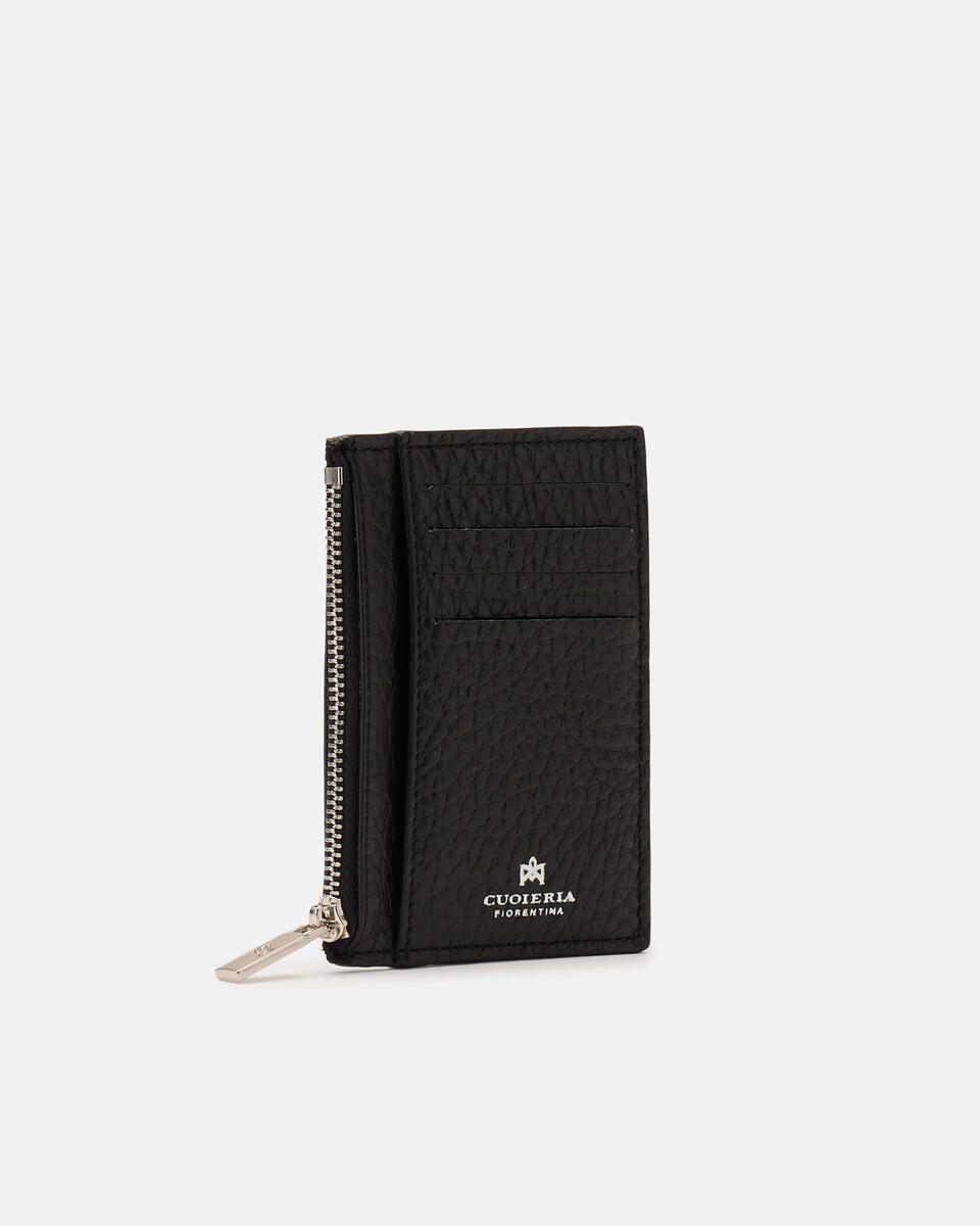 CARD HOLDER WITH ZIP Black  - Women's Wallets - Men's Wallets - Wallets - Cuoieria Fiorentina