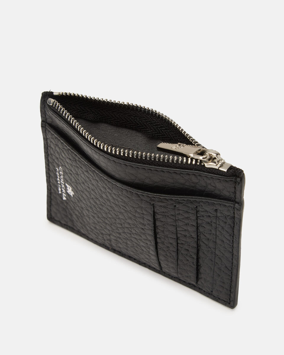 CARD HOLDER WITH ZIP Black  - Women's Wallets - Men's Wallets - Wallets - Cuoieria Fiorentina