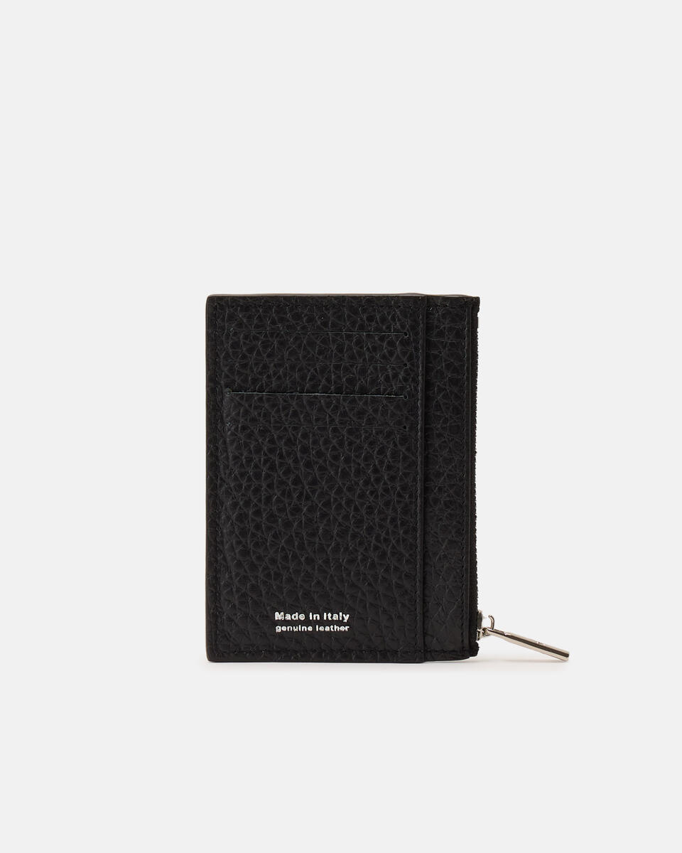 CARD HOLDER WITH ZIP Black  - Women's Wallets - Men's Wallets - Wallets - Cuoieria Fiorentina