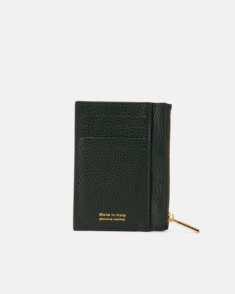 Card holder with zip Moss  - Women's Wallets - Women's Wallets - Wallets - Cuoieria Fiorentina