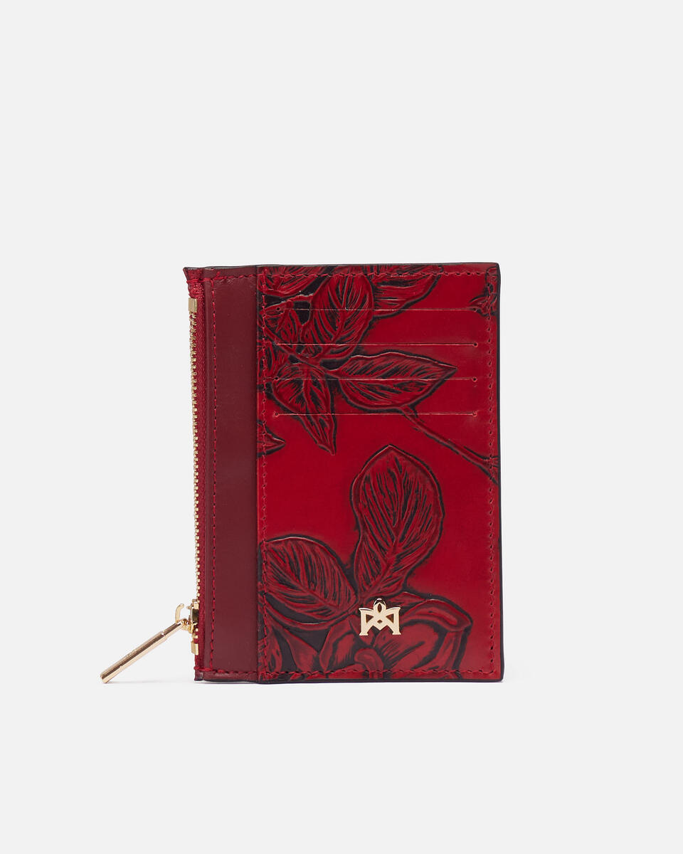 Mimì portatessere con zip Rosso  - Portafogli Donna - Portafogli Donna - Portafogli - Cuoieria Fiorentina
