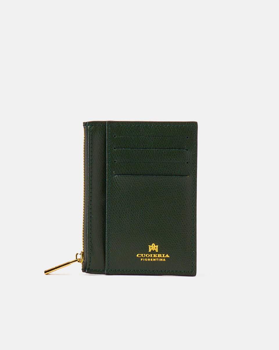 Card holder with zip Moss  - Women's Wallets - Women's Wallets - Wallets - Cuoieria Fiorentina