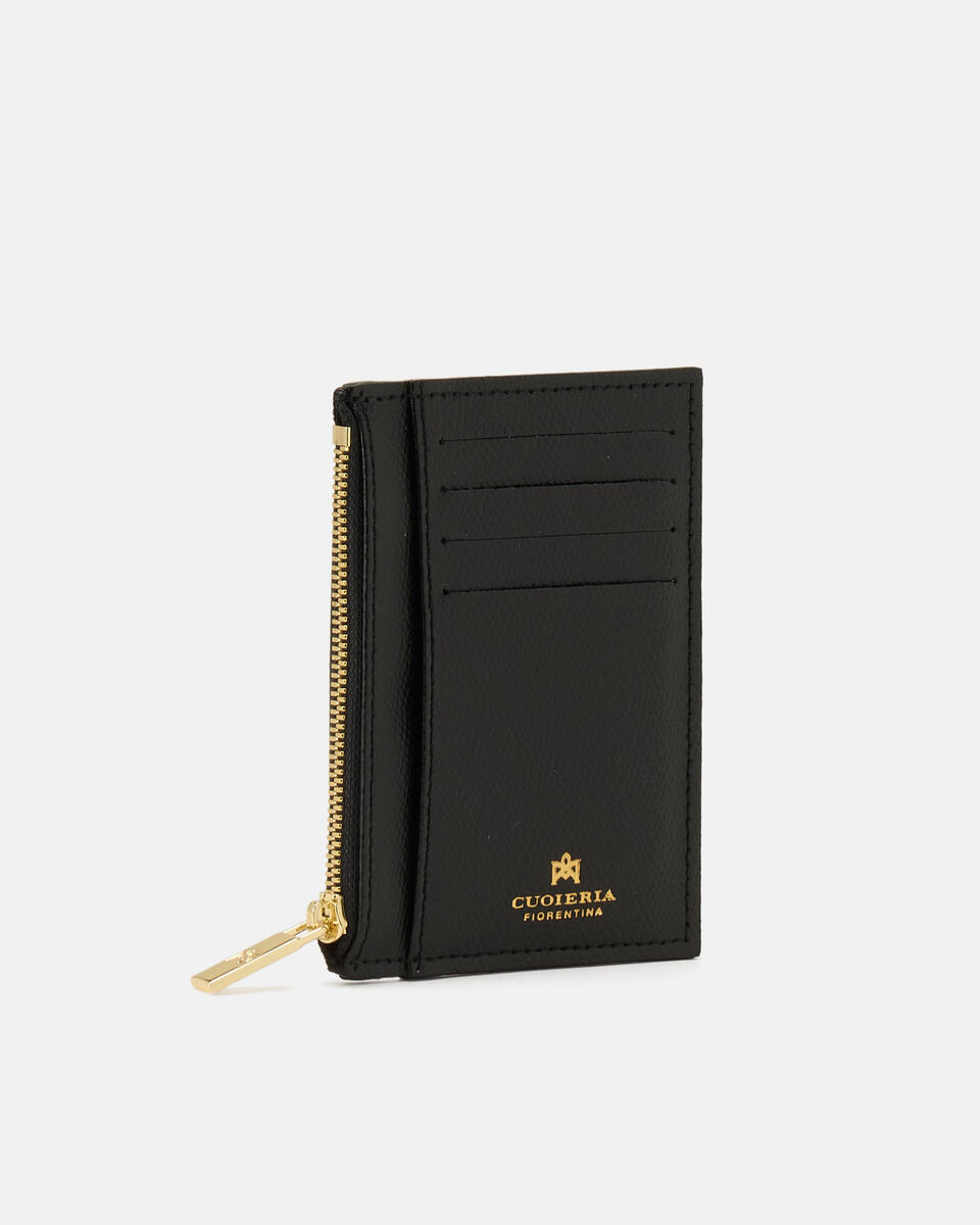 Card holder with zip Black  - Women's Wallets - Women's Wallets - Wallets - Cuoieria Fiorentina
