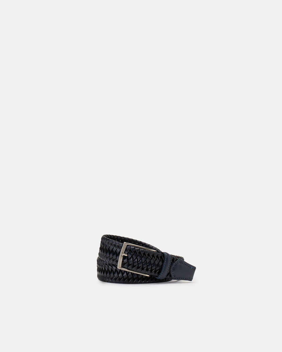 ELASTICIZED BELT Blue  - Men Belts - Belts - Cuoieria Fiorentina