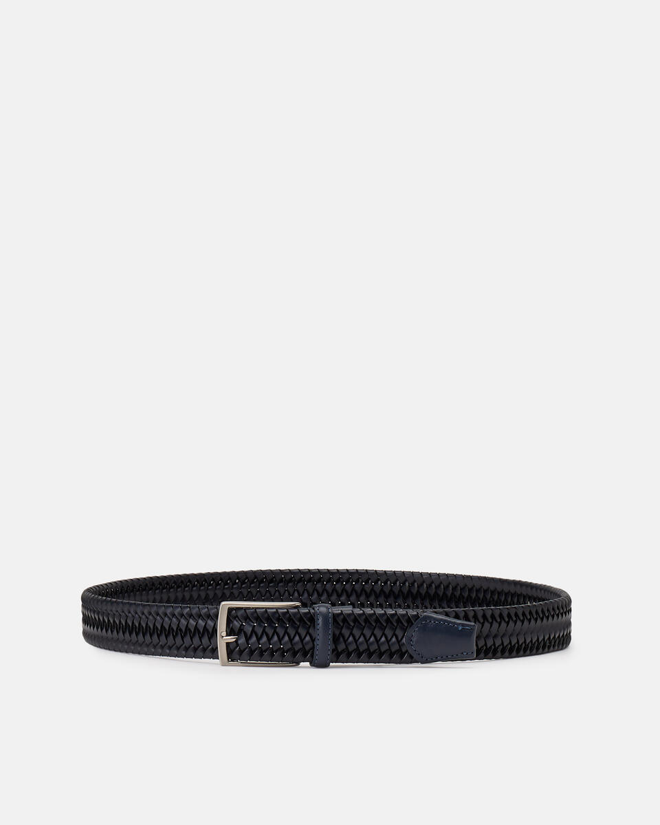 ELASTICIZED BELT Blue  - Men Belts - Belts - Cuoieria Fiorentina