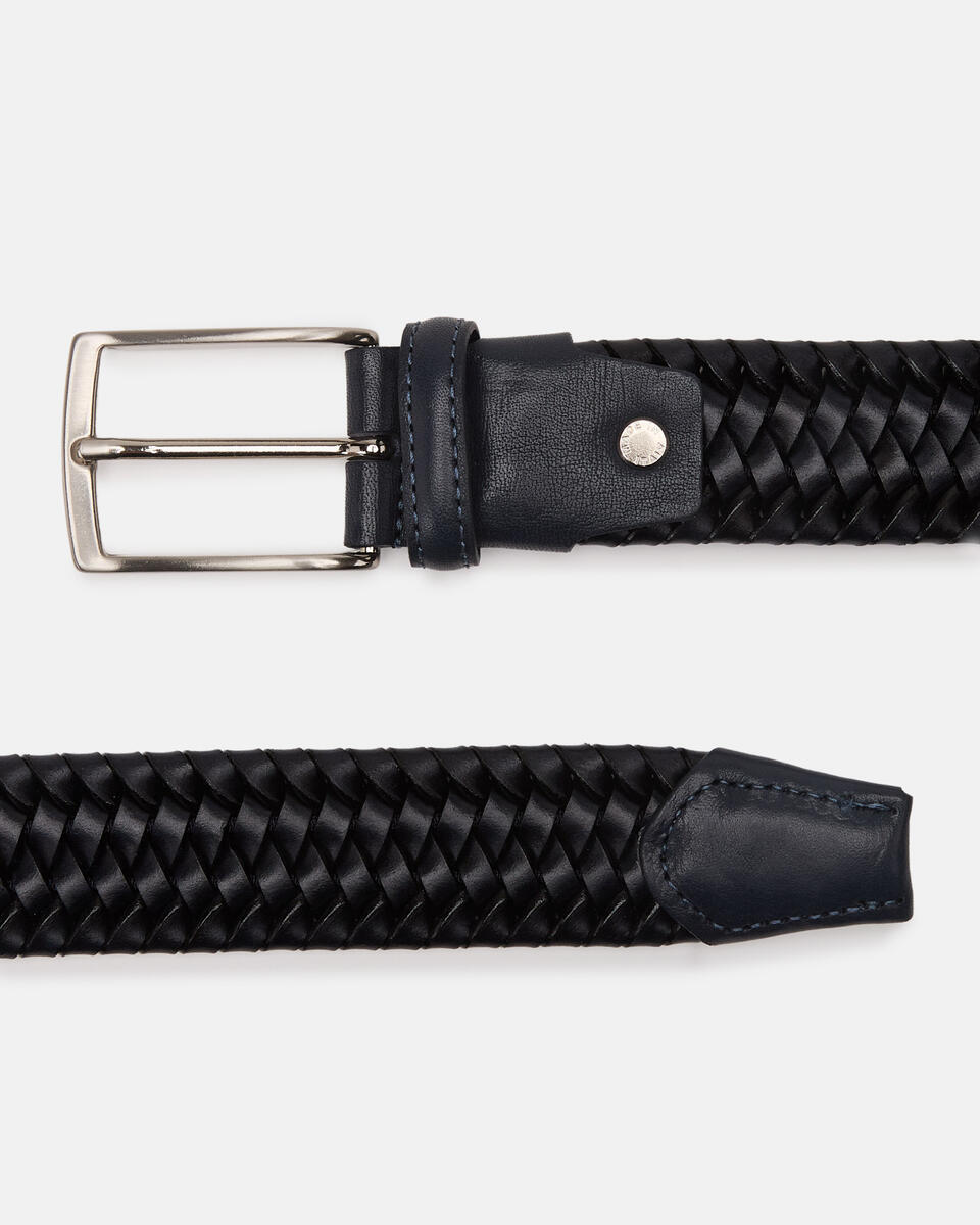 ELASTICIZED BELT Blue  - Men Belts - Belts - Cuoieria Fiorentina