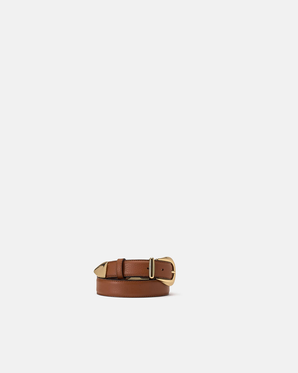 Cintura D cm 3 Metal Tip Caramel  - Cinture Donna - Cinture - Cuoieria Fiorentina