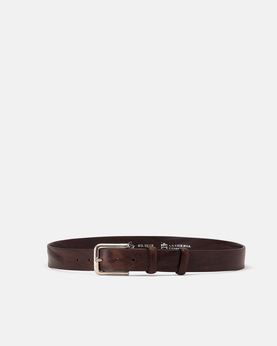 CASUAL BELT Dark brown  - Men Belts - Belts - Cuoieria Fiorentina