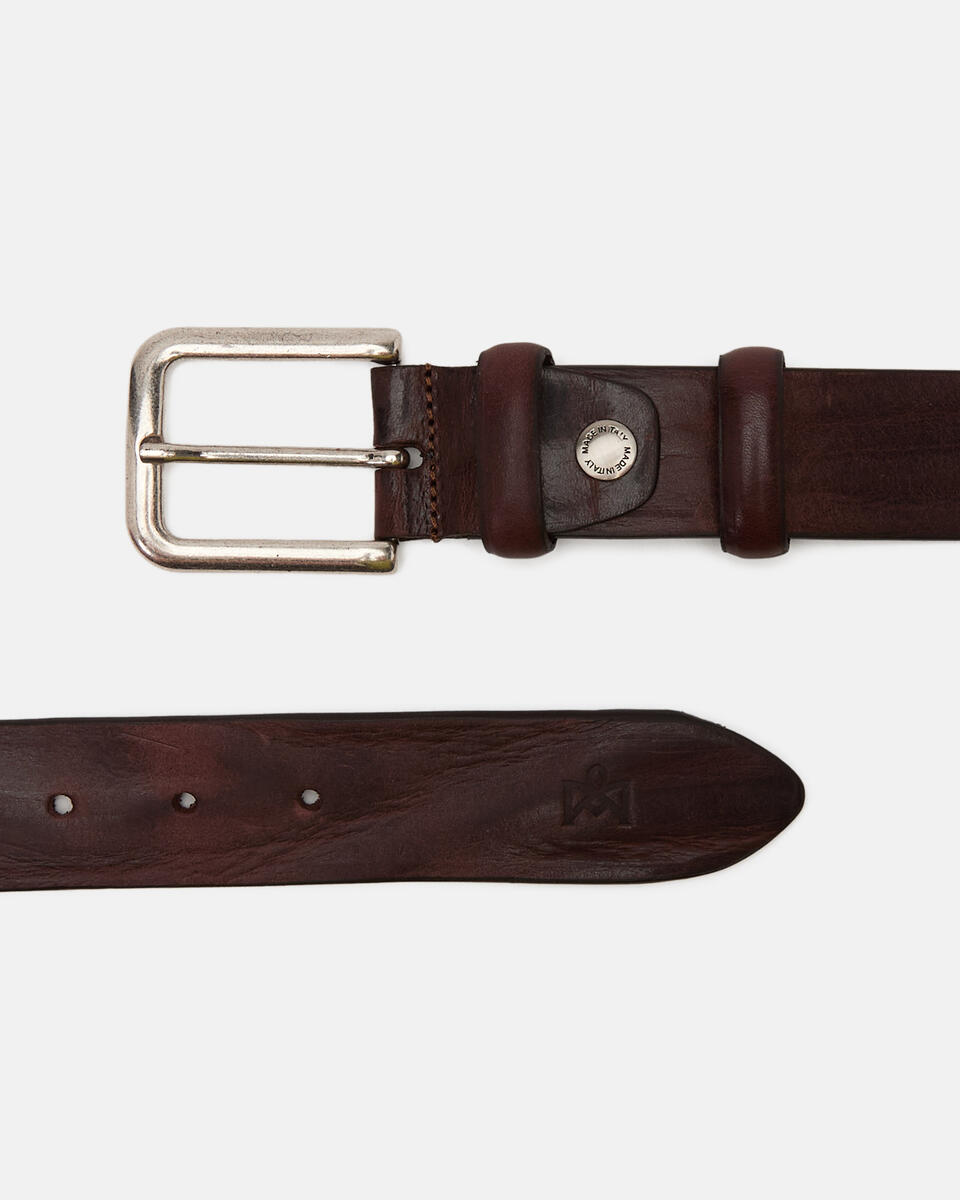 CASUAL BELT Dark brown  - Men Belts - Belts - Cuoieria Fiorentina