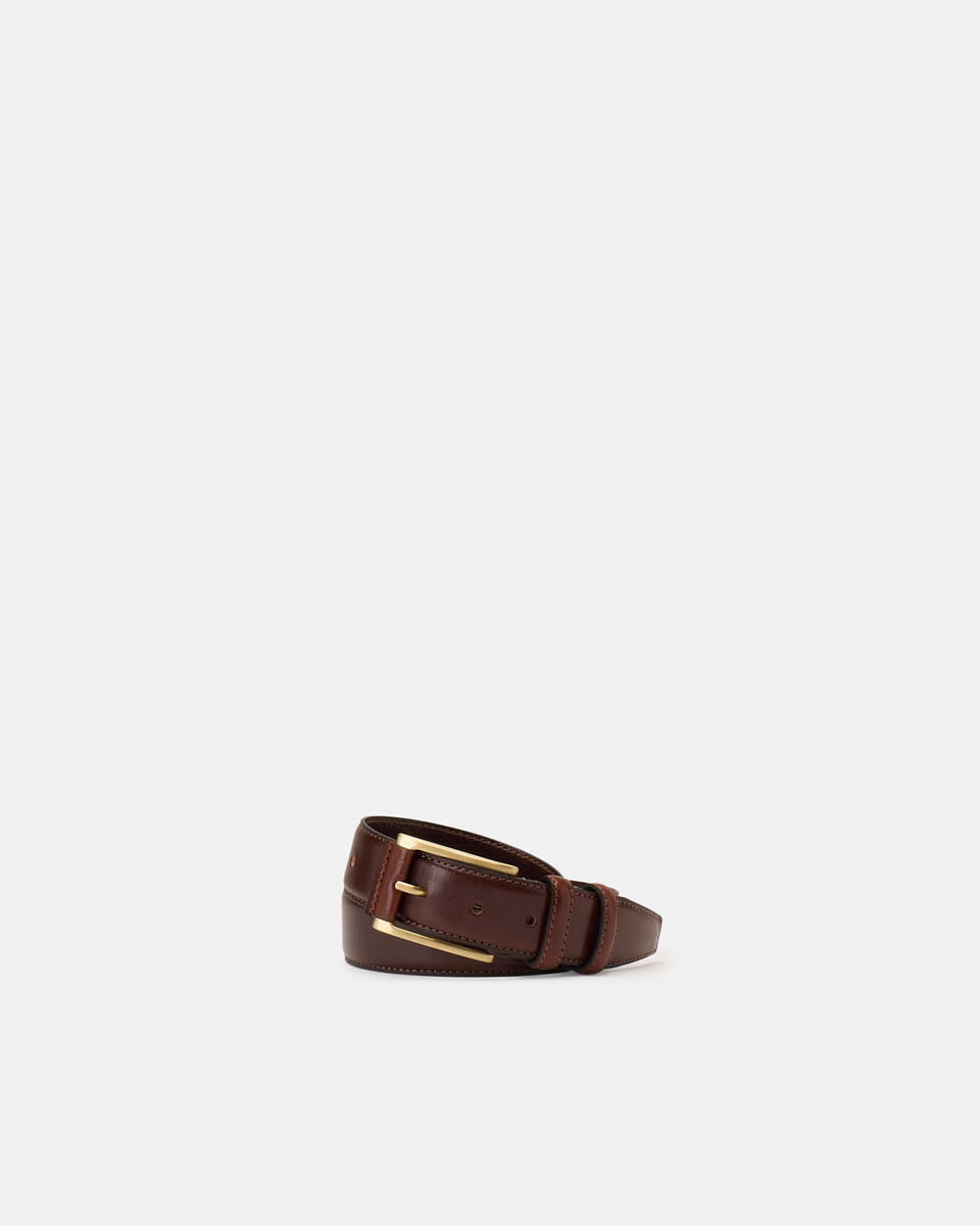 Cintura in Pelle 3,5 cm Testa di moro  - Cinture Uomo - Cinture - Cuoieria Fiorentina