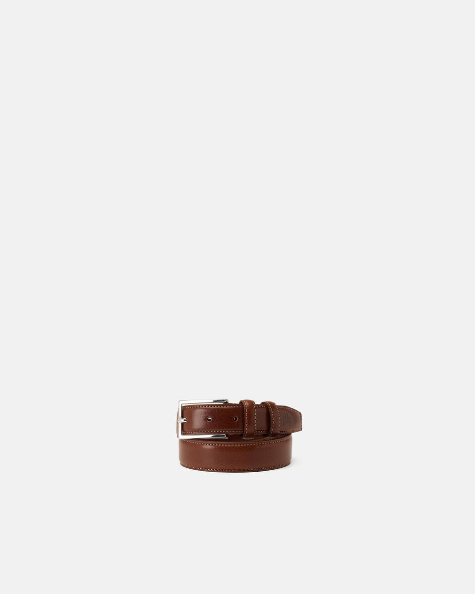 Cintura Elegante in Pelle 3cm Marrone  - Cinture Uomo - Cinture - Cuoieria Fiorentina