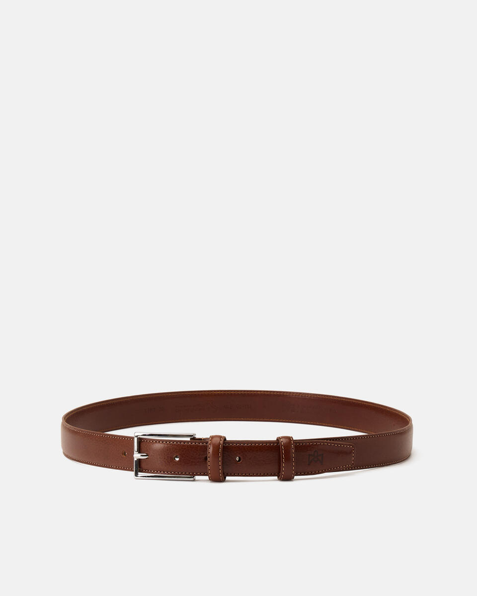 Cintura Elegante in Pelle 3cm Marrone  - Cinture Uomo - Cinture - Cuoieria Fiorentina