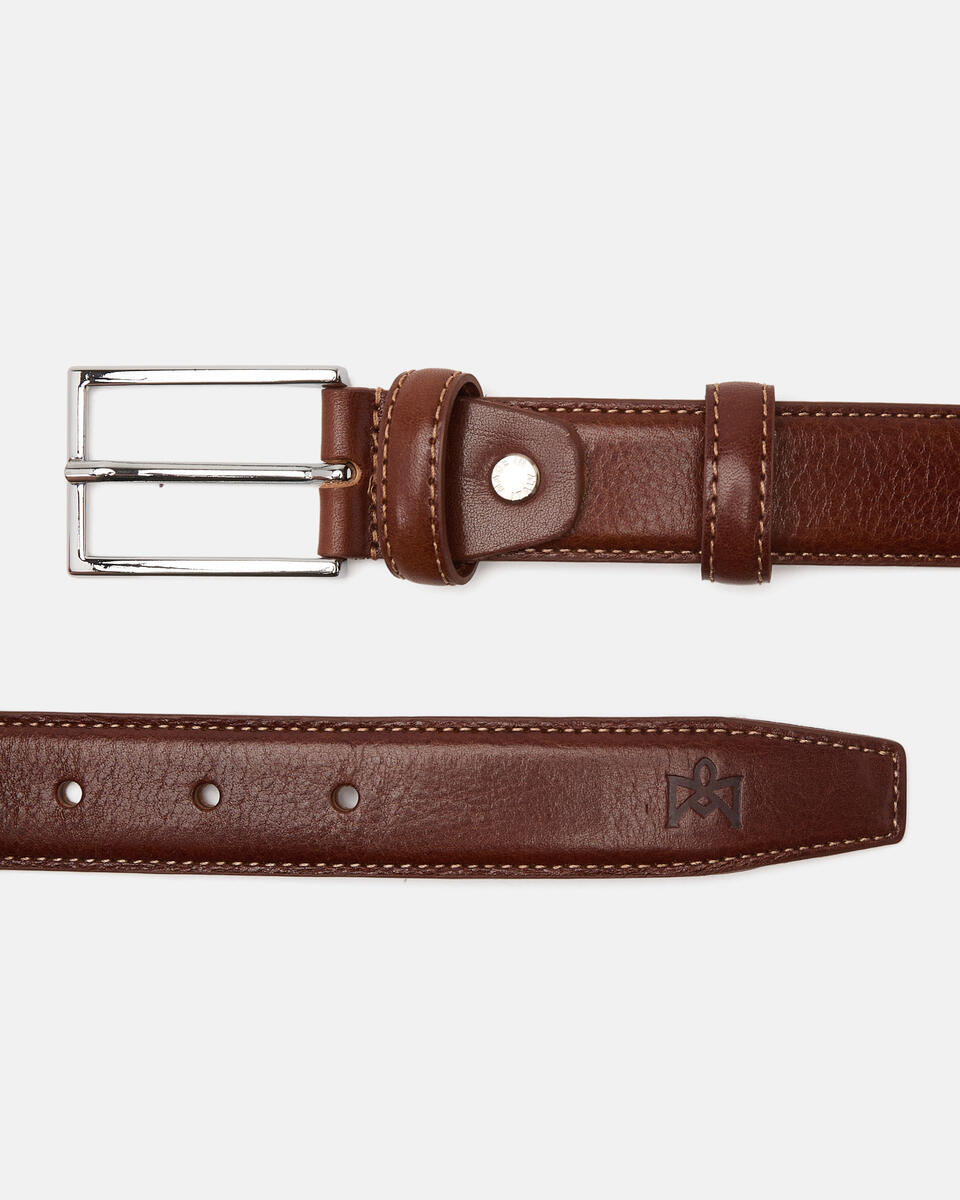 Cintura Elegante in Pelle 3cm Marrone  - Cinture Uomo - Cinture - Cuoieria Fiorentina