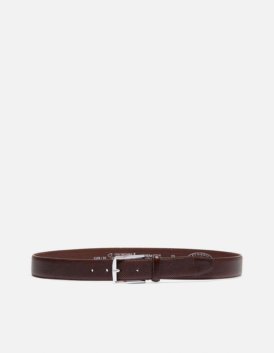 Pattern Belt Dark brown  - Men Belts - Belts - Cuoieria Fiorentina
