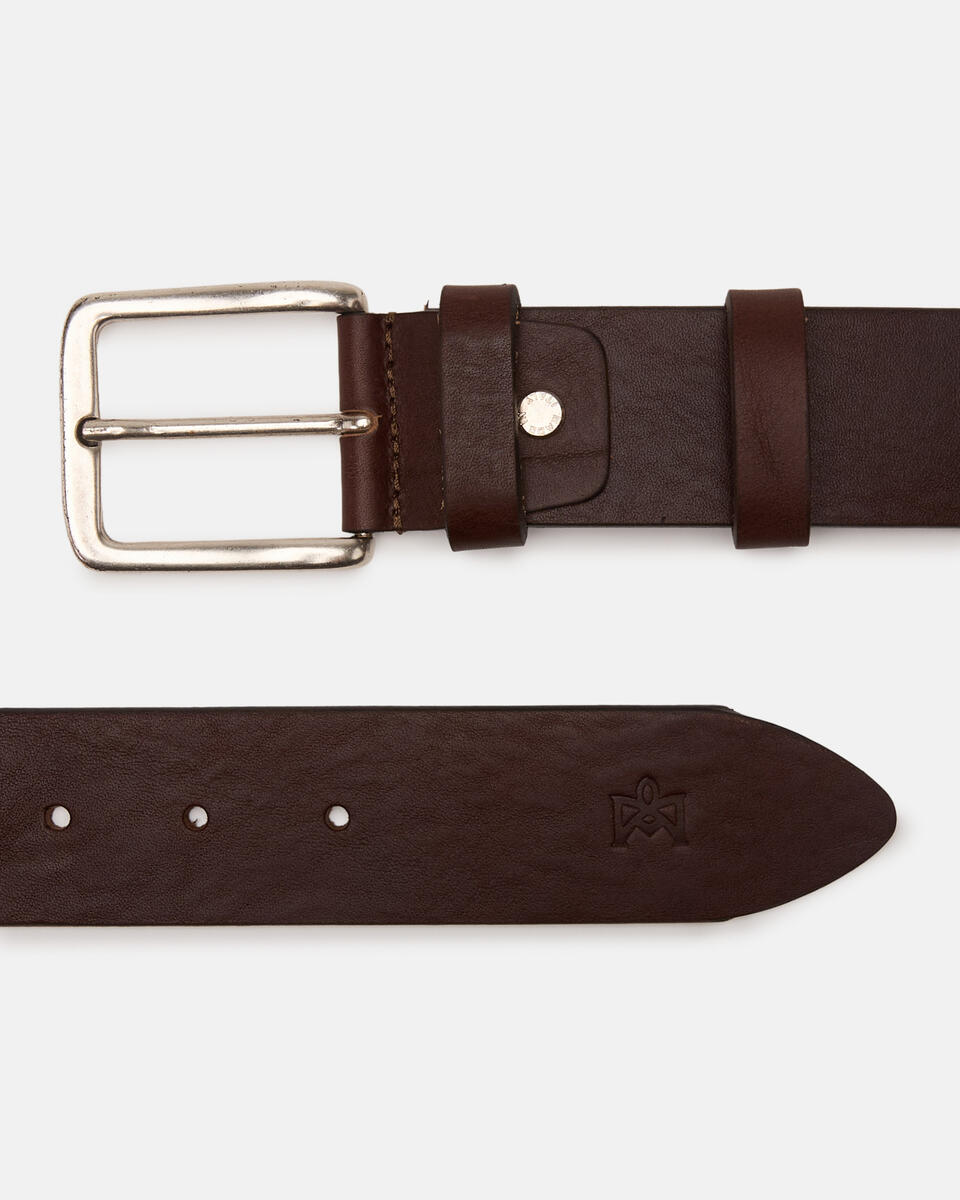 CASUAL BELT Dark brown  - Men Belts - Belts - Cuoieria Fiorentina
