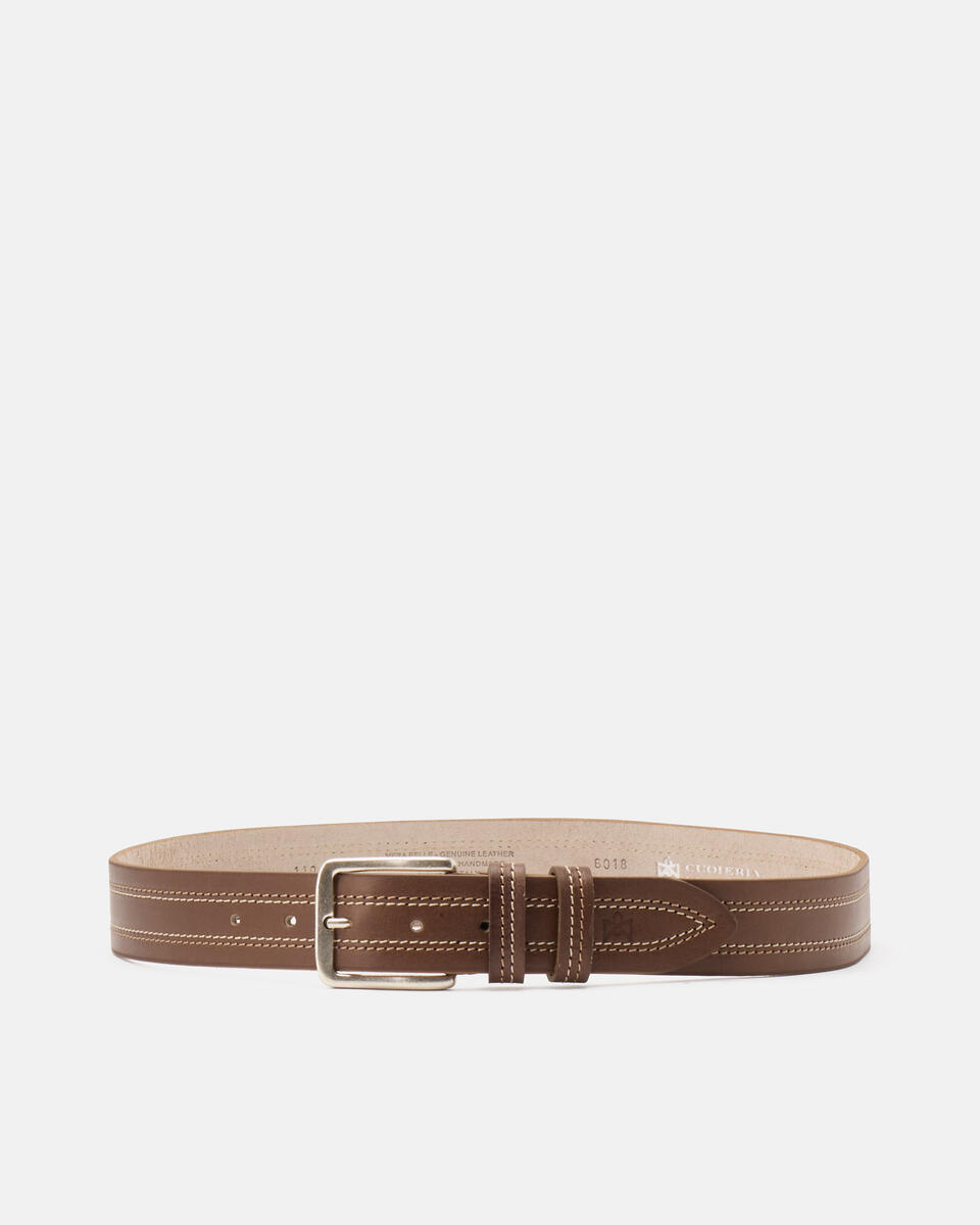 Casual belt Taupe  - Men Belts - Belts - Cuoieria Fiorentina