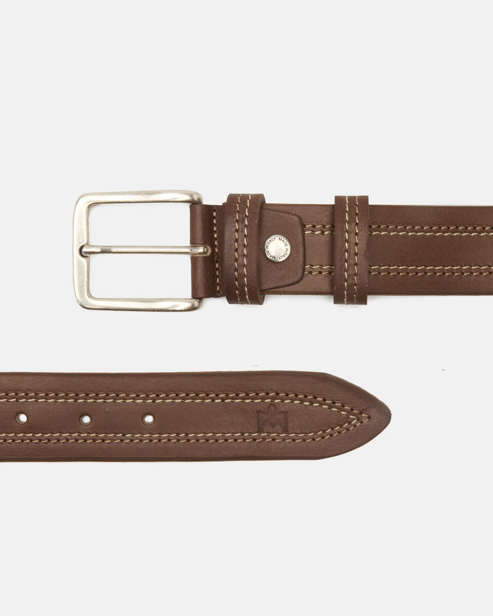 Casual belt Taupe  - Men Belts - Belts - Cuoieria Fiorentina