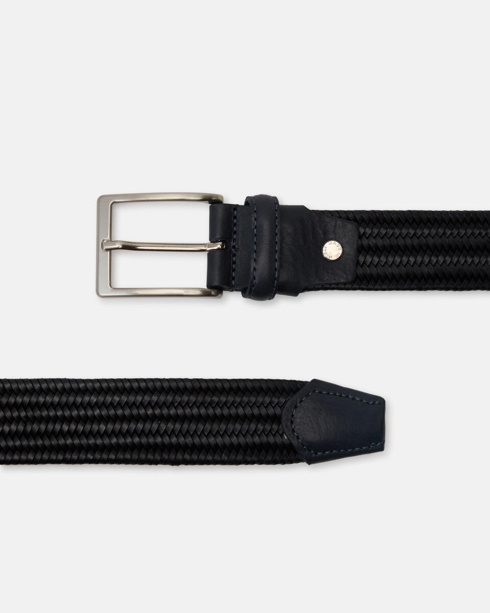ELASTICIZED BELT Blue  - Men Belts - Belts - Cuoieria Fiorentina