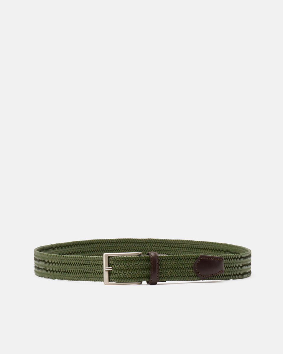 ELASTICIZED BELT Green  - Men Belts - Belts - Cuoieria Fiorentina