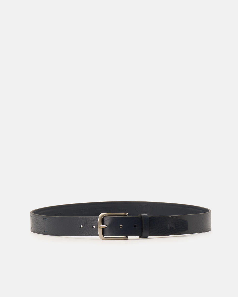 Belt with woven details Blue  - Men Belts - Belts - Cuoieria Fiorentina
