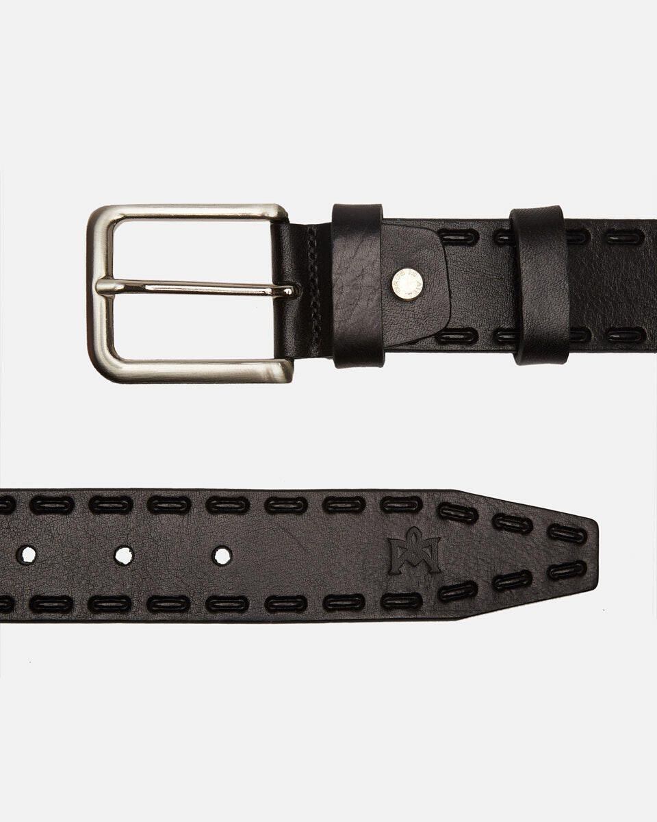 Pattern Belt Black  - Men Belts - Belts - Cuoieria Fiorentina
