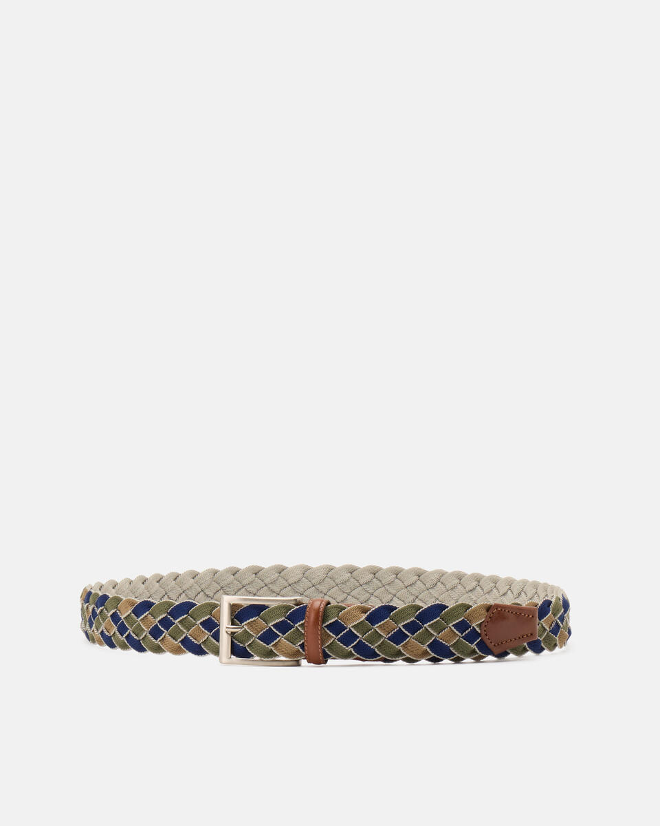 Braided belt Blue green  - Men Belts - Belts - Cuoieria Fiorentina