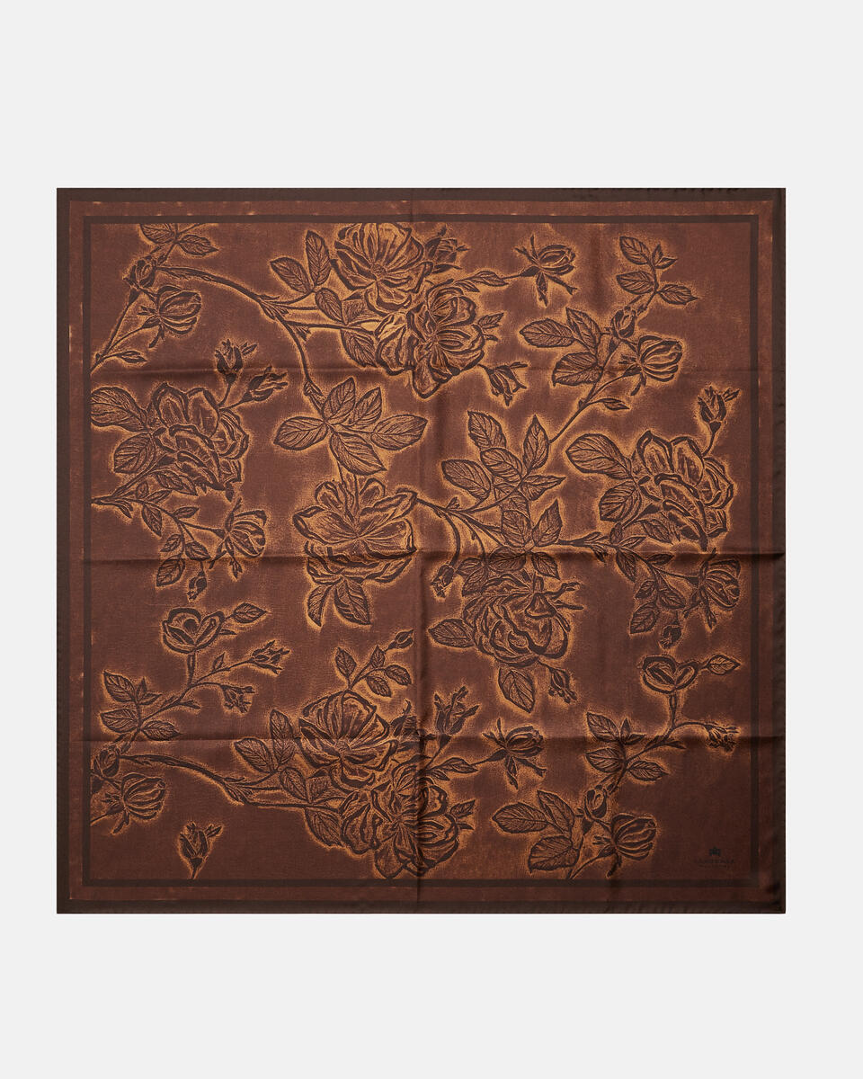 silk scarf Mahoganydark brown  - Foulards - Women's Accessories - Accessories - Cuoieria Fiorentina