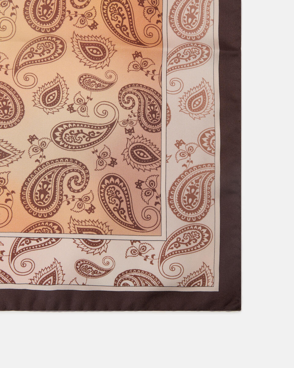 Foulard Twill 100% di pura seta stampata 90x90cm Cioccolato  - Foulards - Accessori Donna - Accessori - Cuoieria Fiorentina