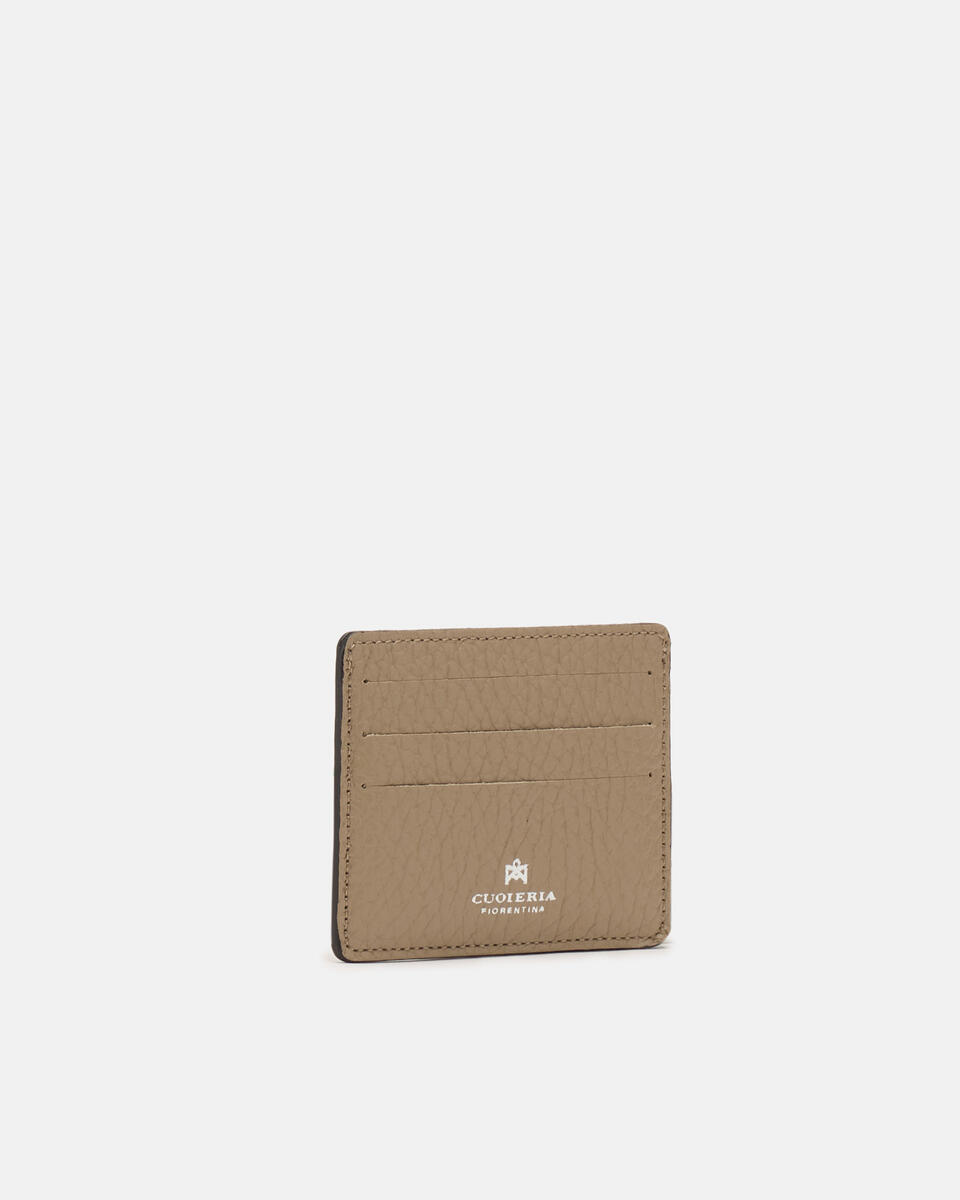 Card Holder Taupe  - Portafogli Donna - Portafogli Uomo - Portafogli - Cuoieria Fiorentina