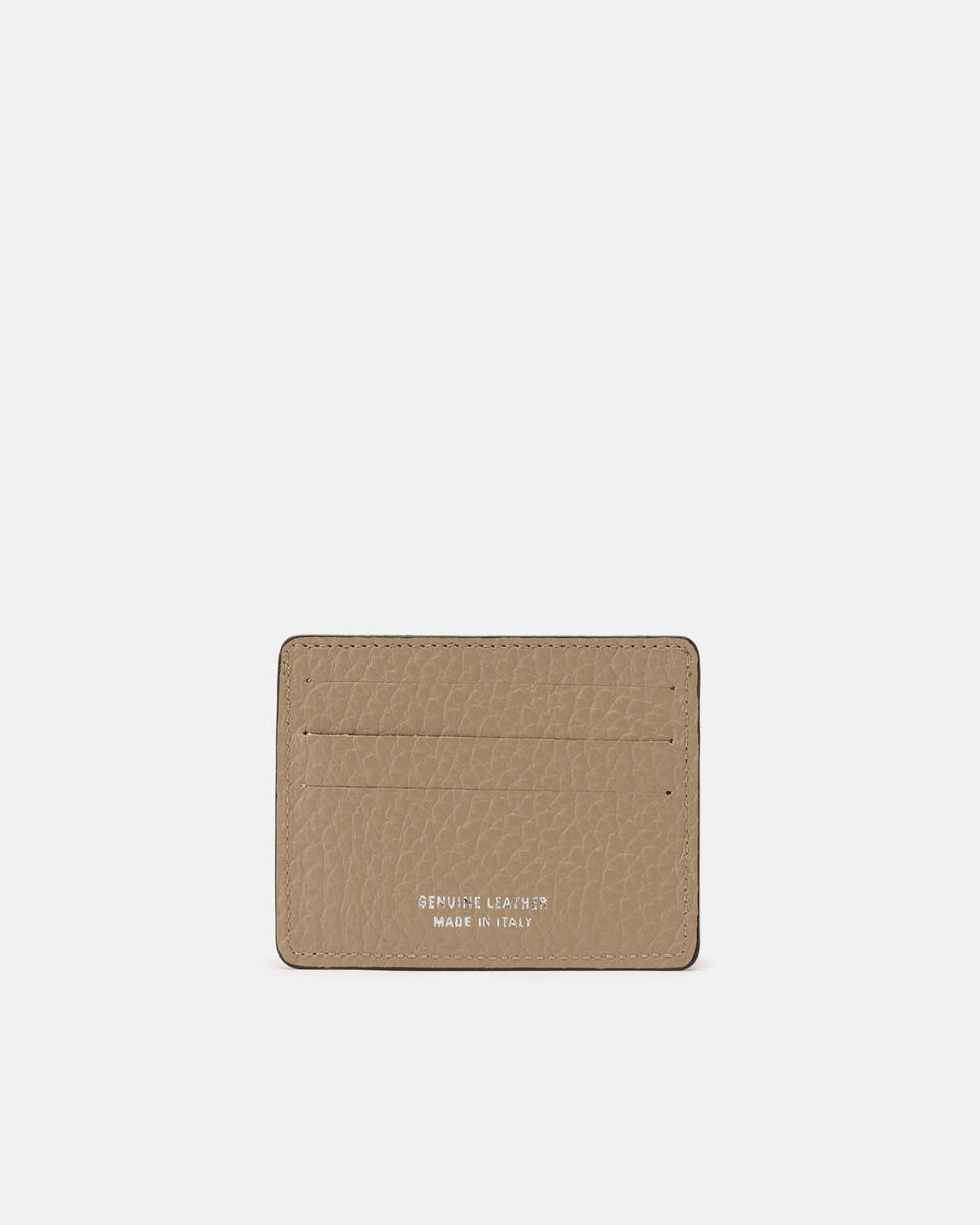 Card Holder Taupe  - Portafogli Donna - Portafogli Uomo - Portafogli - Cuoieria Fiorentina