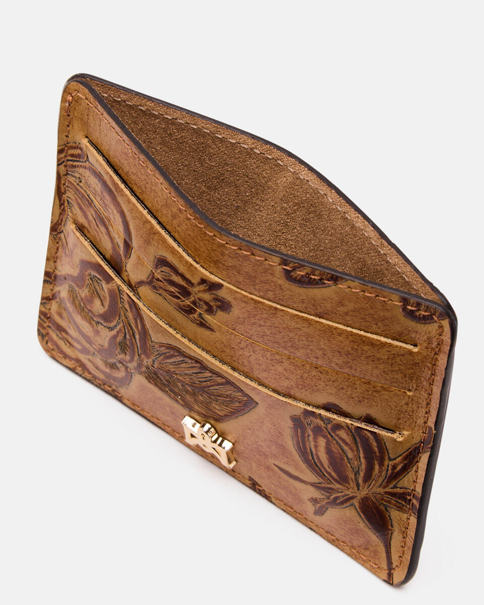 Mimi porta carte di credito con tasca porta banconote Beige  - Portafogli Donna - Portafogli Donna - Portafogli - Cuoieria Fiorentina